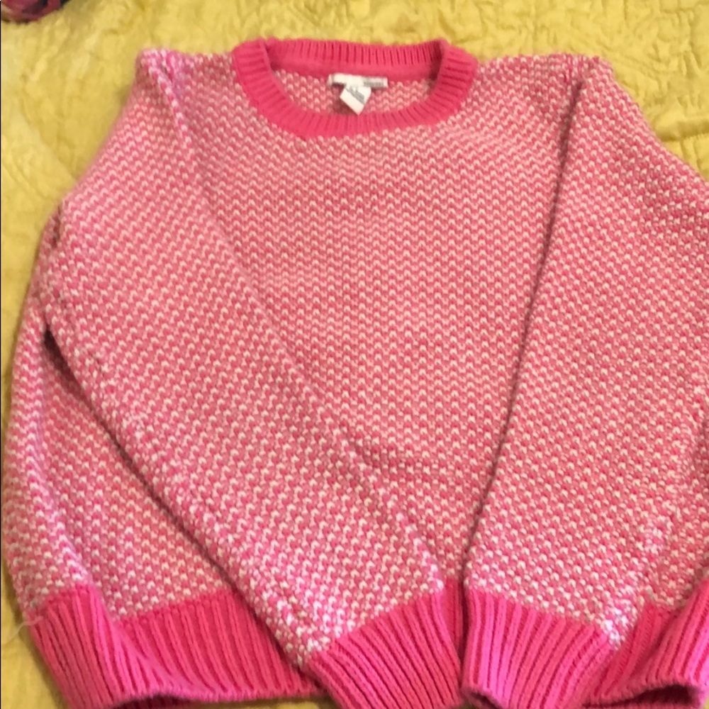 Forever 21 bright pink cable knit sweater